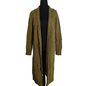 ALPHA Olive Green Button Up Dress VTG